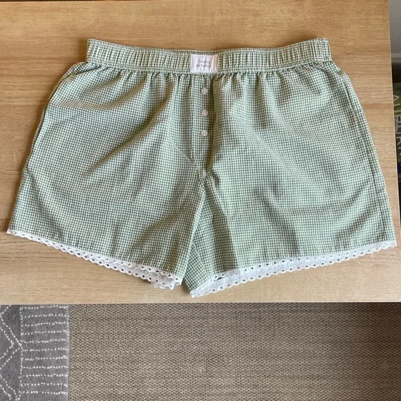 Green Gingham Boxer Shorts - Size L - Picture 6 of 11